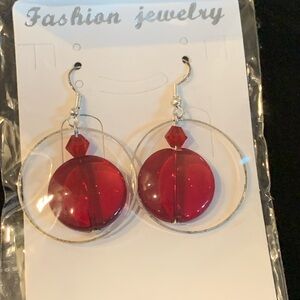 Elegant Red Dangle Earrings